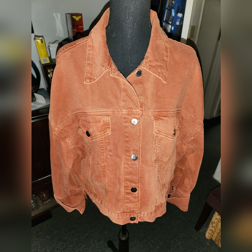 Zara Orange Jean Jacket Classic Fit